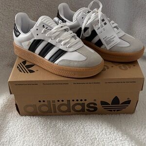 Adidas Samba XLG White and Black Sneakers with Gum Sole